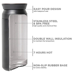 Cafe Reusable Coffee Flask - Black 350ml