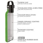 Sport Reusable Water Bottle - Green 600ml
